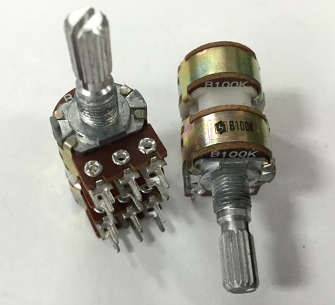 1 Piece 16 type potentiometer Four channels B100K*4 axis length 20MM power amplifier multi-channel volume potentiometer ► Photo 1/2