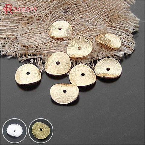 (20543)50PCS 15x14MM Gold Color Zinc Alloy Round Curved Brushed Disks Spacer Beads Diy Jewelry Findings Accessories Wholesale ► Photo 1/4
