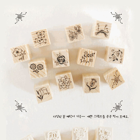 Hot Selling Newest 2022 Mini Wooden Seal South Korea [bbabbabbiyo]DIY Seal Matchbox Seal Flower  Stamps for Scrapbooking ► Photo 1/6