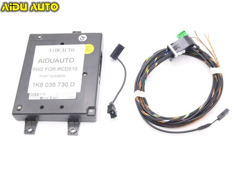 9W2 Bluetooth Module+Harness With Microphone 1K8 035 730 D For VW Golf MK6 Jetta MK5 Fit RCD510 ► Photo 1/1