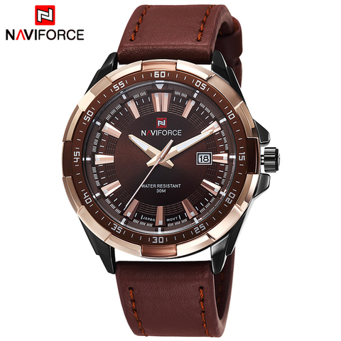 TOP Luxury Brand Fashion Mens Watches NAVIFORCE Militray Sport Quartz Men Watch Leather Waterproof Male Wristwatches Man Clock ► Photo 1/6
