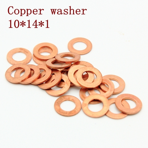 Copper Flat Washer 10*14*1 Seal Gasket inner diameter 10mm Sealing Ring Thin Sheet T3 Red copper washer ► Photo 1/6