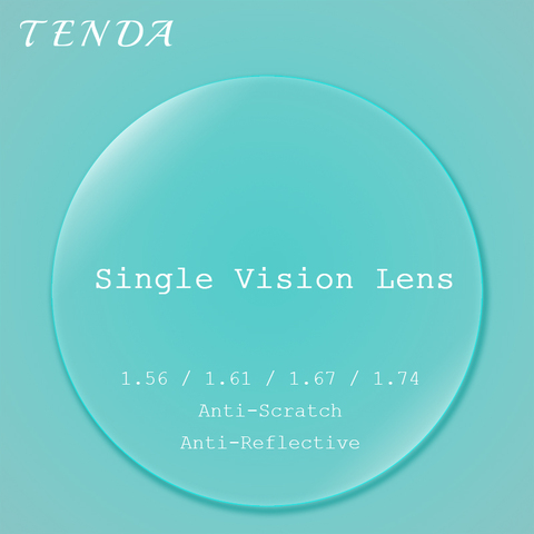 TendaGlasses 1.56 1.61 1.67 1.74 Single Vision Super Thin Lenses Anti Reflective Prescription Lens For Optical Glasses ► Photo 1/1