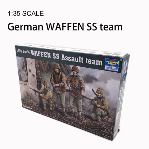 1:35 WAFFEN SS Assault Team 1/35 German Attacking Group Soldiers Military Model Scene Puppet Element Trumpeter 00405 ► Photo 1/6