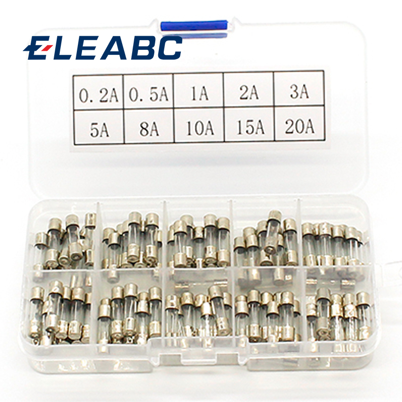100PCS 2A 250V Fuses 2 Ampere Glass Tube Fuse with Pin Fast-blow 3 x 10mm New 