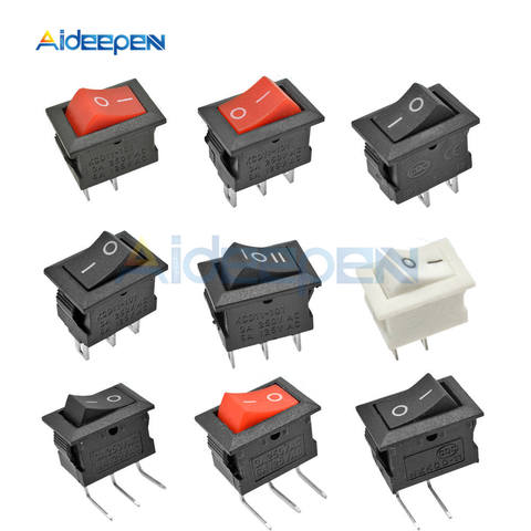 5PCS KCD11 2pin 3Pin ON-OFF 3A 250V 10*15MM Small Boat Rocker Switch 10x15 Snap-in Power Switch White Red and Black ON-OFF-ON ► Photo 1/6