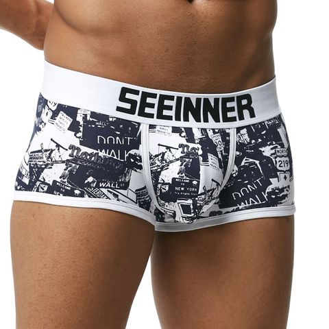 Men Underwear Brand Breathable Boxer shorts Printed Underpants Cotton Male Panties U convex pouch Sexy Cueca Soft Gay Pants ► Photo 1/6