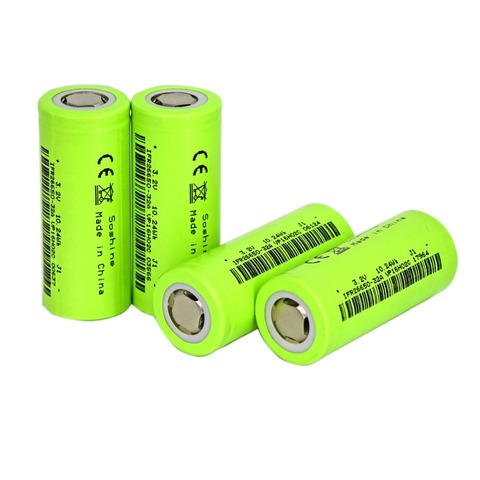 4pcs/lot Soshine 26650-32A 26650 Li-ion IFR 26650 battery 3.2V 3200mah Rechargeable LiFePO4 26650 lithium battery ► Photo 1/4