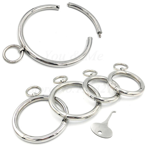 Stainless Steel Neck Collar Metal Handcuff Wrist Ankle Cuff Adult Slave Role Play BDSM Restraint Bondage Sex Toys For Women Men ► Photo 1/6