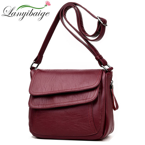 Hot Women Leather Messenger Bag Luxury Handbags Designer High Quality Female Vintage Crossbody Bags For Women Flap Shoulder Bags ► Photo 1/6