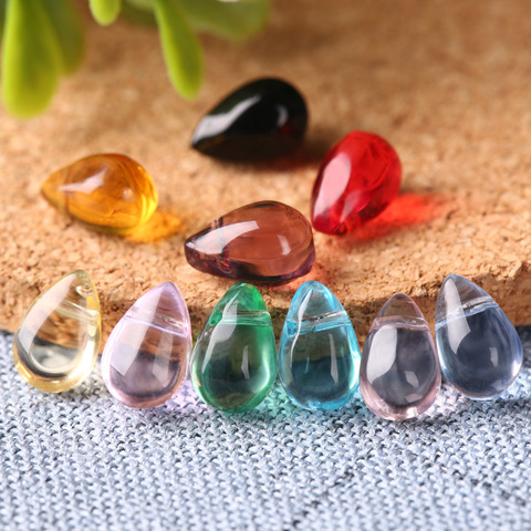 30pcs/lot 6*9mm Waterdrop Glass Beads Multicolors Tear Drop Shape Glass Charm Pendant Beads for DIY Necklace Jewelry Accessories ► Photo 1/6