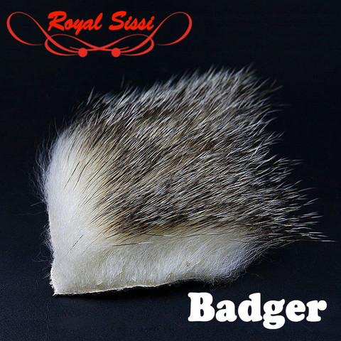 New 2 patches premium badger fur large cut fly tying furs Long genuine badger body hair for streamer wings& saltwater patterns ► Photo 1/1
