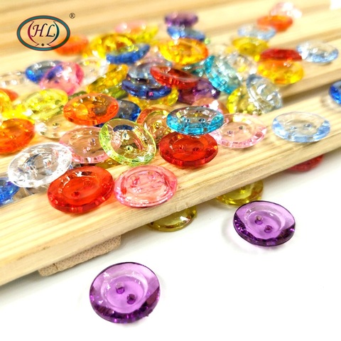 HL 13MM 50/100PCS/lot  Mix Colors 2 Holes Acrylic Buttons Apparel Sewing Accessories DIY Scrapbooking ► Photo 1/3