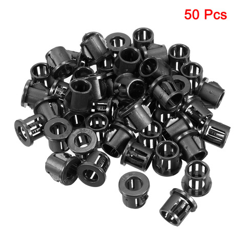 UXCELL 50pcs Black 8mm/10mm Mounting Diameter Plastic Cable Hose Bushing Snap Locking Grommet Protector Button Cover ► Photo 1/1
