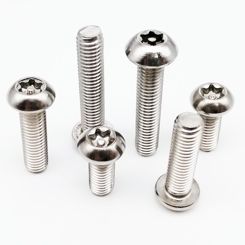 10/50pcs M3 M4 M5 M6 M8 A2-70 304 stainless steel Six Lobe Torx Button Pan Round Head with Pin Tamper Proof Security Screw Bolt ► Photo 1/6
