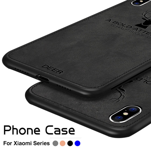 Fabric Embossed Deer Phone Case For Xiaomi Mi A2 8 Lite A1 SE Pro 5 6 Mix 2S Max 2 3 Pocophone F1 Soft TPU Slim Cloth Back Cover ► Photo 1/6
