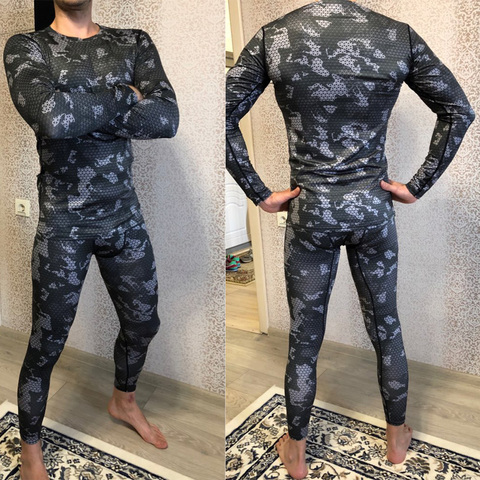 Men's Fitness Running Tights Gym training pants Camouflage