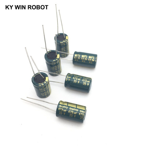 10pcs electrolytic capacitors 470UF 35V 10x16mm 105C Radial High-frequency low resistance Electrolytic Capacitor ► Photo 1/6