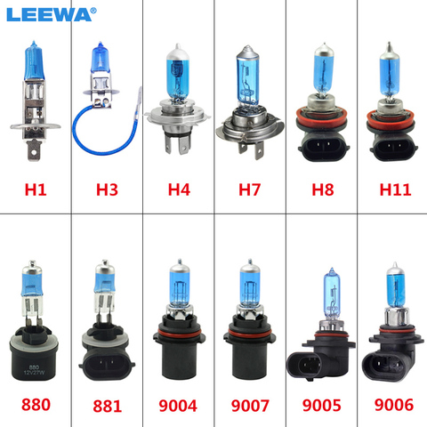 LEEWA 2pcs H1 H3 H4 H7 H8 H11 9004 9007 9005/HB3 9006/HB4 881 Car FogLights Bulb Car Headlight Bulbs ► Photo 1/6