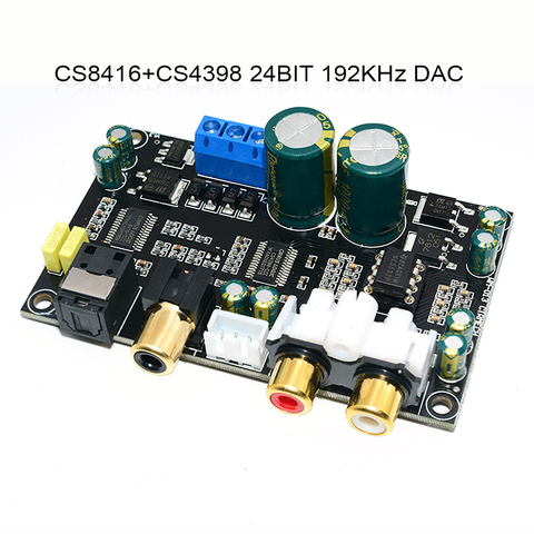 CS8416 CS4398 Digital Interface DAC decoder board 24bit 192K SPDIF coaxial Optical fiber to AUX For Amplifier TV ► Photo 1/6