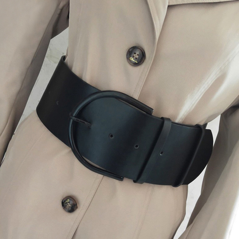 Fashion Classic round buckle Ladies wide leather belt Women's 2022 design high quality female casual leather belts for Coat ► Photo 1/6