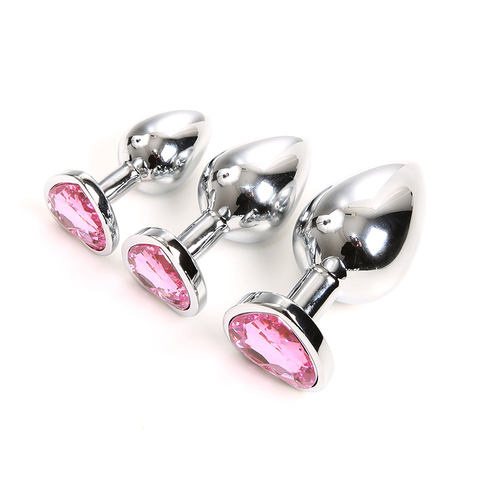 Metal Crystal Anal Plug Heart Stainless Steel Booty Beads Jewelled Anal Butt Plug Adult Sex Toys Products for Men Couples ► Photo 1/6