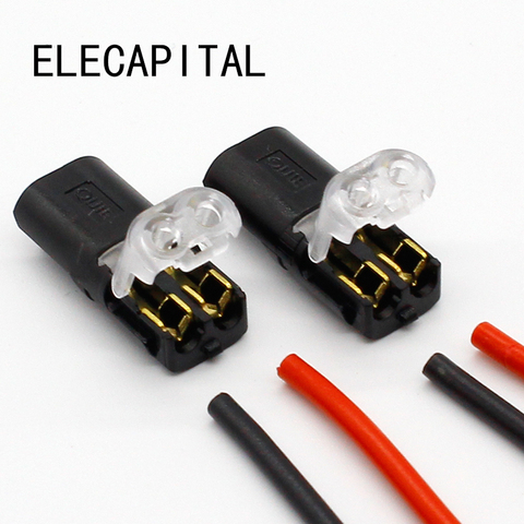 10pcs 2p Spring Connector wire with no welding no screws Quick Connector cable clamp Terminal Block 2 Way Easy Fit for led strip ► Photo 1/5