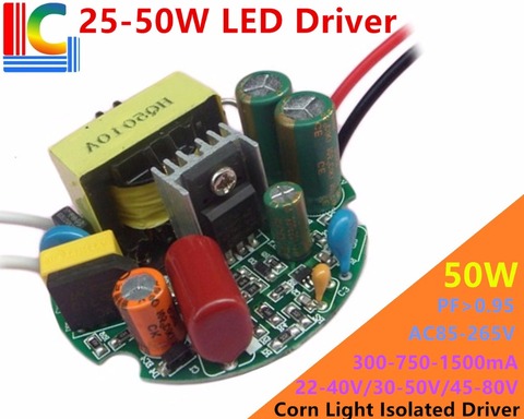 Corn light 24W 30W 50W LED Driver 300mA 500mA 700mA 900mA 1200mA 1400mA 1500mA Power Supply 22-80VDC Round Lighting Transformer ► Photo 1/6