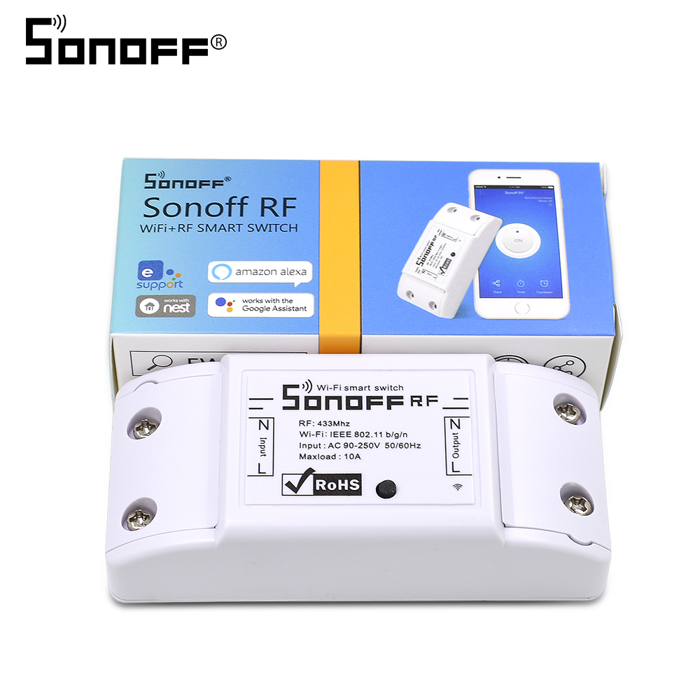 Sonoff Wifi Switch RF R2, Wireless Remote Control 433mhz Smart Light  Switch, Smart Home Wifi Automation