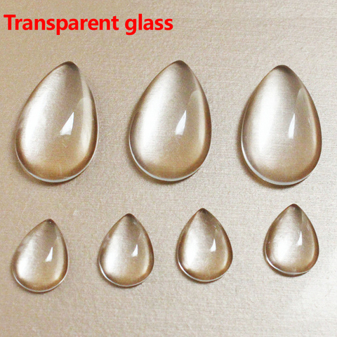 20pcs 10x14/18x25mm Transparent Clear Flat Glass Cabochon&Drops of water Glass Dome Cover Pendant Cameo Settings ► Photo 1/3