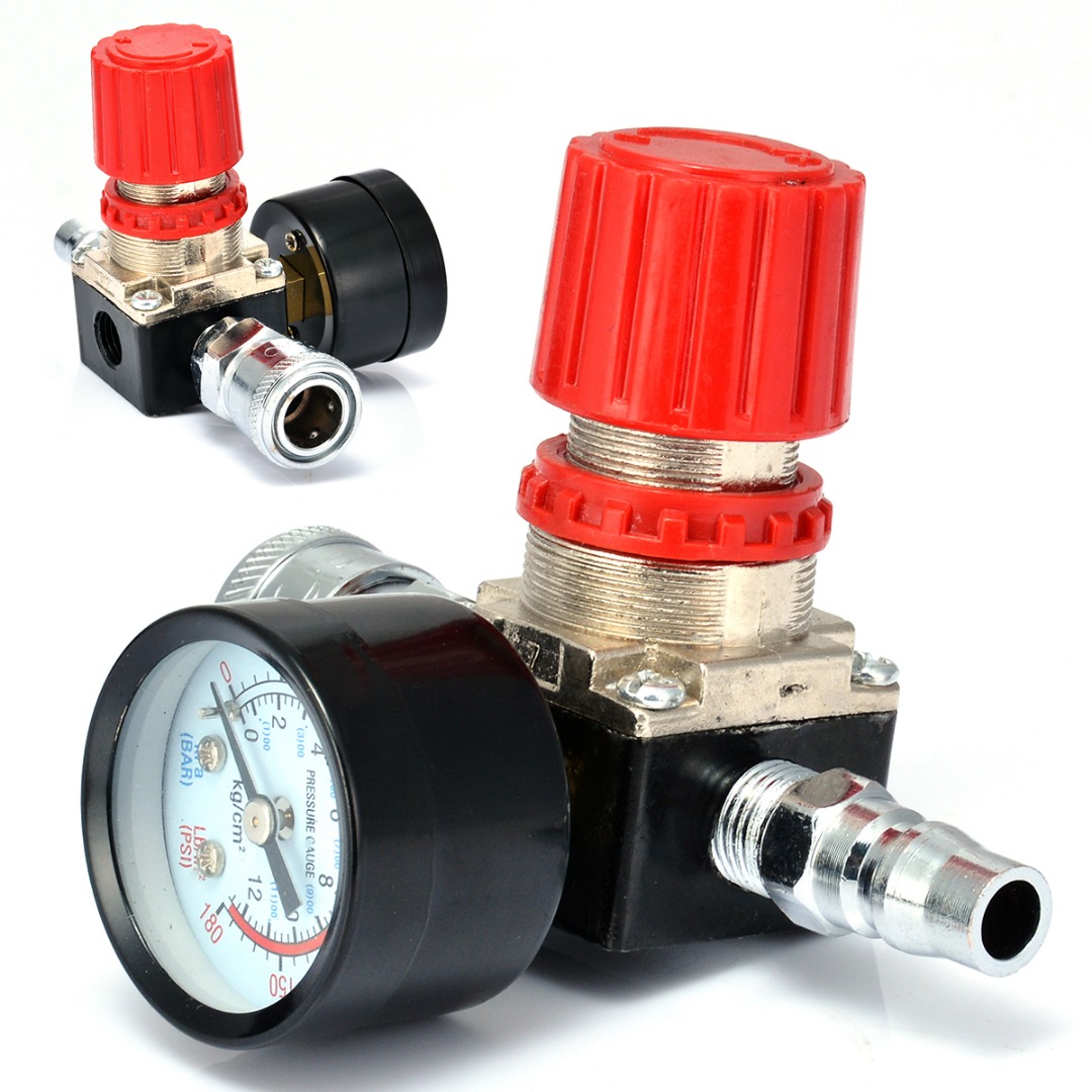 Air Pump Pressure Switch Double Gauge with 175psi Regulator Safety Valve Control 