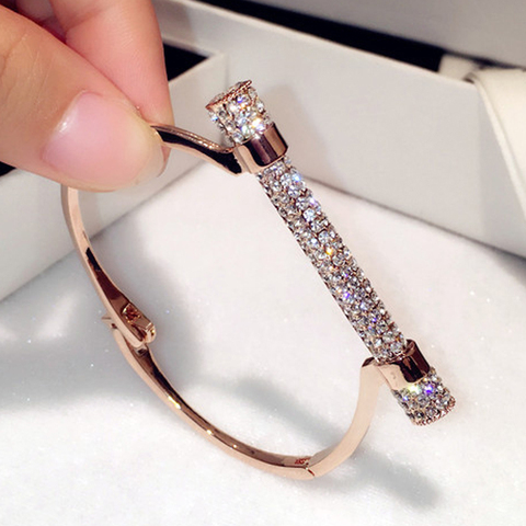 Famous  Luxury Full Crystal  Cuff Bracelets Rhinestones  Bangles Arm Cuff jewelry ► Photo 1/6
