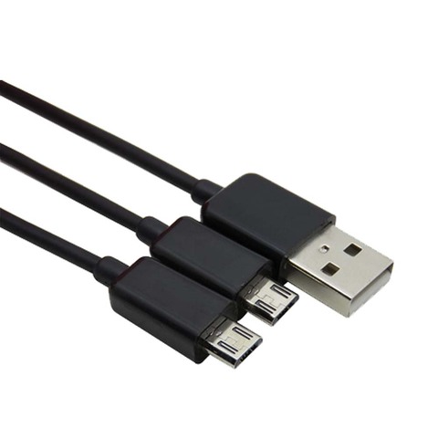 new easy carry 30cm USB Male to 2x micro Y Splitter Charging Cable for two phone CELL dual micro usb ► Photo 1/4