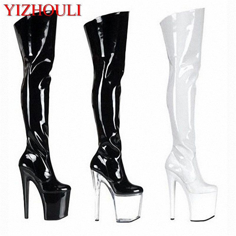20cm Ultra High Heels Boots Barreled Platform Japanned Leather 6 Inch  Performance Shoes Plus Size Thigh High Boots For Women - Price history   Review | AliExpress Seller - YIZHOULI Official Store | Alitools.io