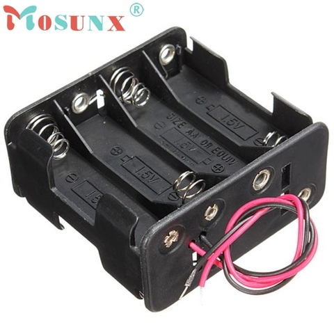 Hot Sale Plastic 12 Volt 12V Battery Clip Slot Storage Holder Box Case 8 AA Batteries Stack 6 Leads Wire Hot JJ0120 ► Photo 1/3