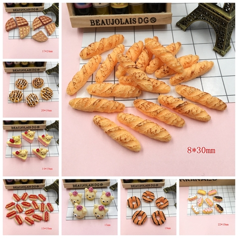 5pcs/lot Resin Miniature Bread, Resin Flat Back Cabochon for Phone Decoration, Scrapbooking, DIY, Crafts Making ► Photo 1/6