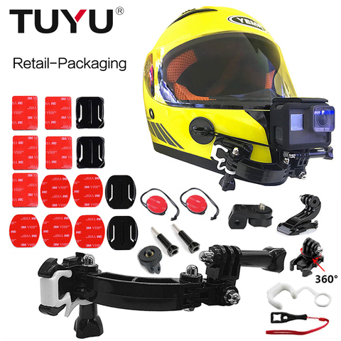 TUYU Helmet Camera Accessories for Go pro Motorcycle Helmet Bracket Bicycle Adjustable Buckle for GoPro Hero 5 6 7 EKEN H9 Yi ► Photo 1/6