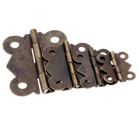 10Pcs Mini Butterfly Door Hinges Antique Bronze Cabinet Drawer Jewellery Box Decorate Hinge For Furniture Hardware with Screws ► Photo 1/6