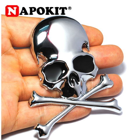 7.2x6CM 3D Metal Skull Skeleton Crossbones Car Motorcycle Sticker Truck Label Emblem Badge Car Styling Decoration Accessories ► Photo 1/6