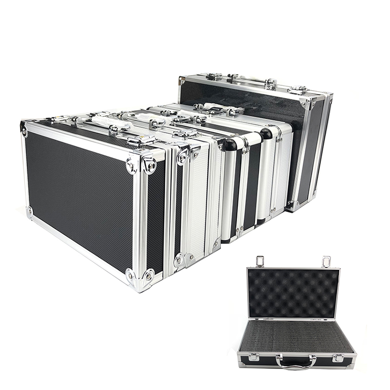 Portable Instrument Storage Box With Sponge Lining 30x17x8cm Aluminum Tool Case