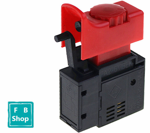 1PCS FA2-6/1BEK 250V 6A 5E4 Red+Black Lock On Power Tool Electric Drill Trigger Switch Electric tool fittings switch ► Photo 1/3