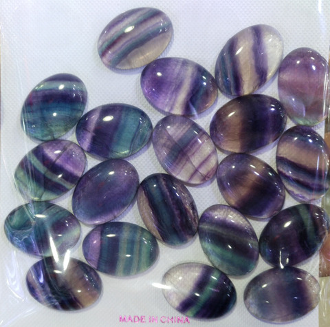 Wholesale Natural Rainbow Fluorite 10x12mm 10x14mm 12x16mm 15x20mm Oval Gem stone Cabochon Ring face CAB 20piece/lot ► Photo 1/3