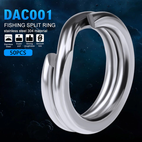 50pcs 304 Stainless Steel 3#-8# Fishing Split Ring Swivel Connector Double Circle Round Split Open Carp Bait Fishing Accessories ► Photo 1/6