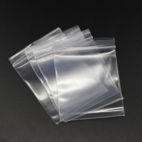 100pcs/bag 4*6/5*7/6*8/7*10/8*12cm Zipped Lock Reclosable Plastic Poly Clear Bags Bulk Jewelry Craft Accessory Packaging ► Photo 1/6