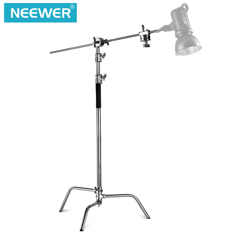 Neewer Photo Studio Lighting Stand Heavy Duty 10 feet/3 meters Support Stand with 4 feet/1.2 meters Hold Arm and Grip Head Kit ► Photo 1/6