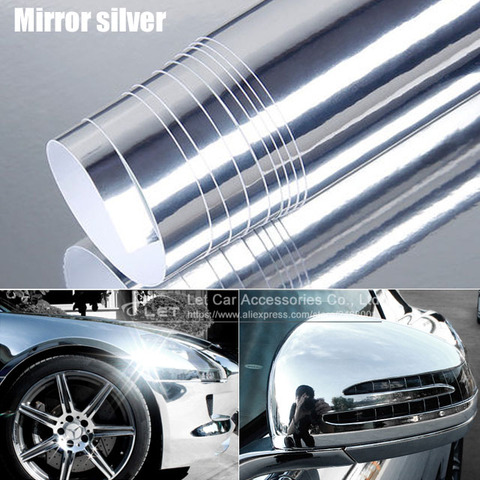 The newest High stretchable mirror silver Chrome Mirror flexible Vinyl Wrap Sheet Roll Film Car Sticker Decal Sheet ► Photo 1/6