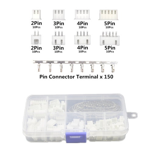 230pcs XH2.54 2p 3p 4p 5 pin 2.54mm Pitch Terminal Kit / Housing / Pin Header JST Connector Wire Connectors Adaptor XH Kits TJC3 ► Photo 1/1