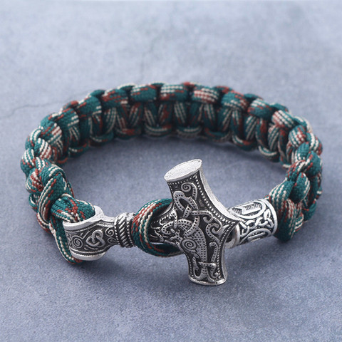 rongji jewely fashion Viking Ax Wrap Bangles Bracelets amulet thor 2 methods of use Cosplay Jewelry Men Women ► Photo 1/6