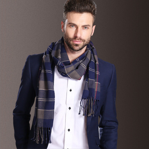 New Europe Fashion Shawl Scarves Men Winter Warm Tartan Scarf Business Sjaal Plaid Cotton Wraps Bufanda Foulard szaliki i chusty ► Photo 1/6