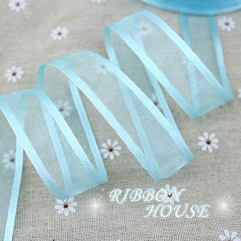 20mm Sky Blue broadside organza ribbons wholesale gift wrapping decoration ribbons ► Photo 1/4